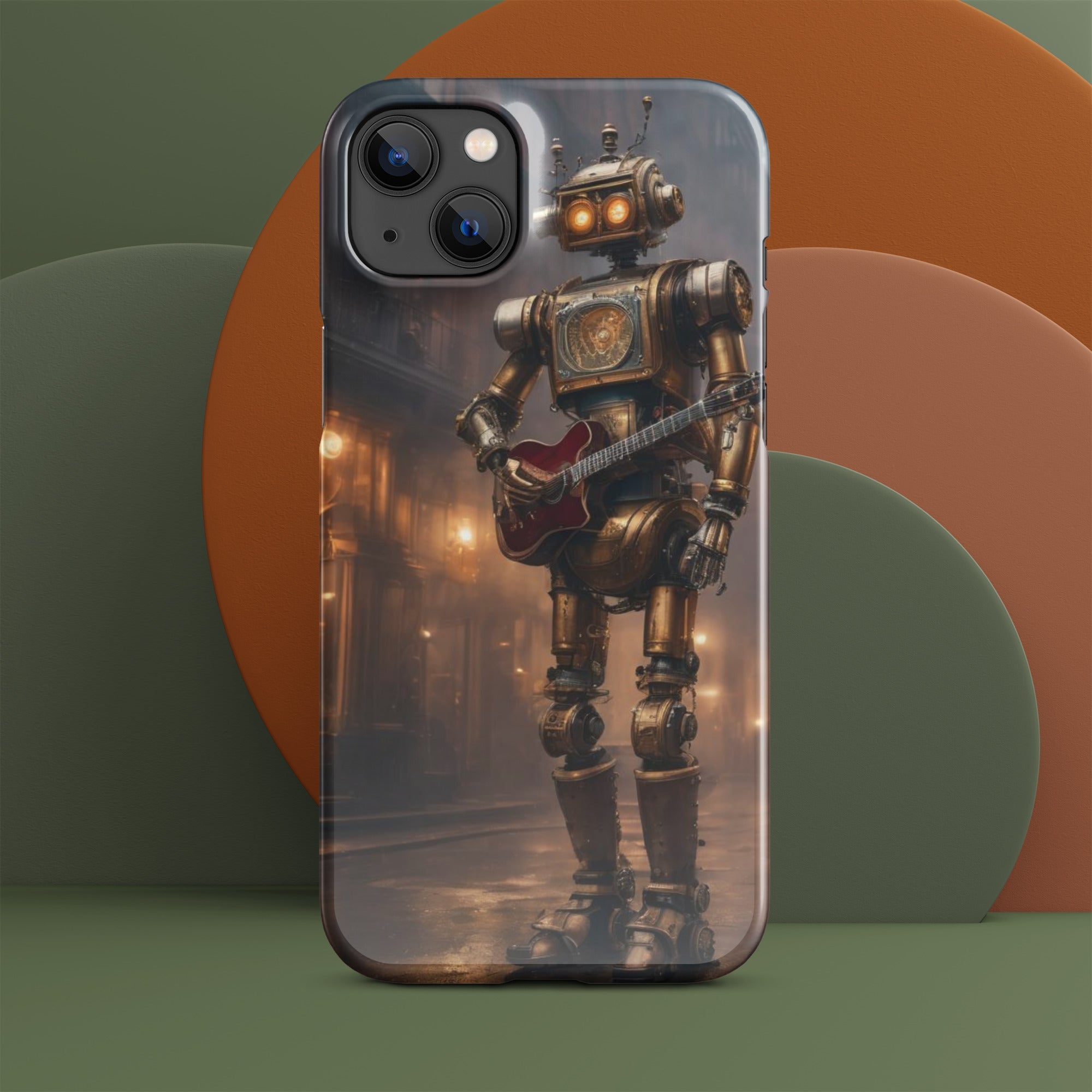 Steampunk Robot With Guitar Snap case for iPhone®