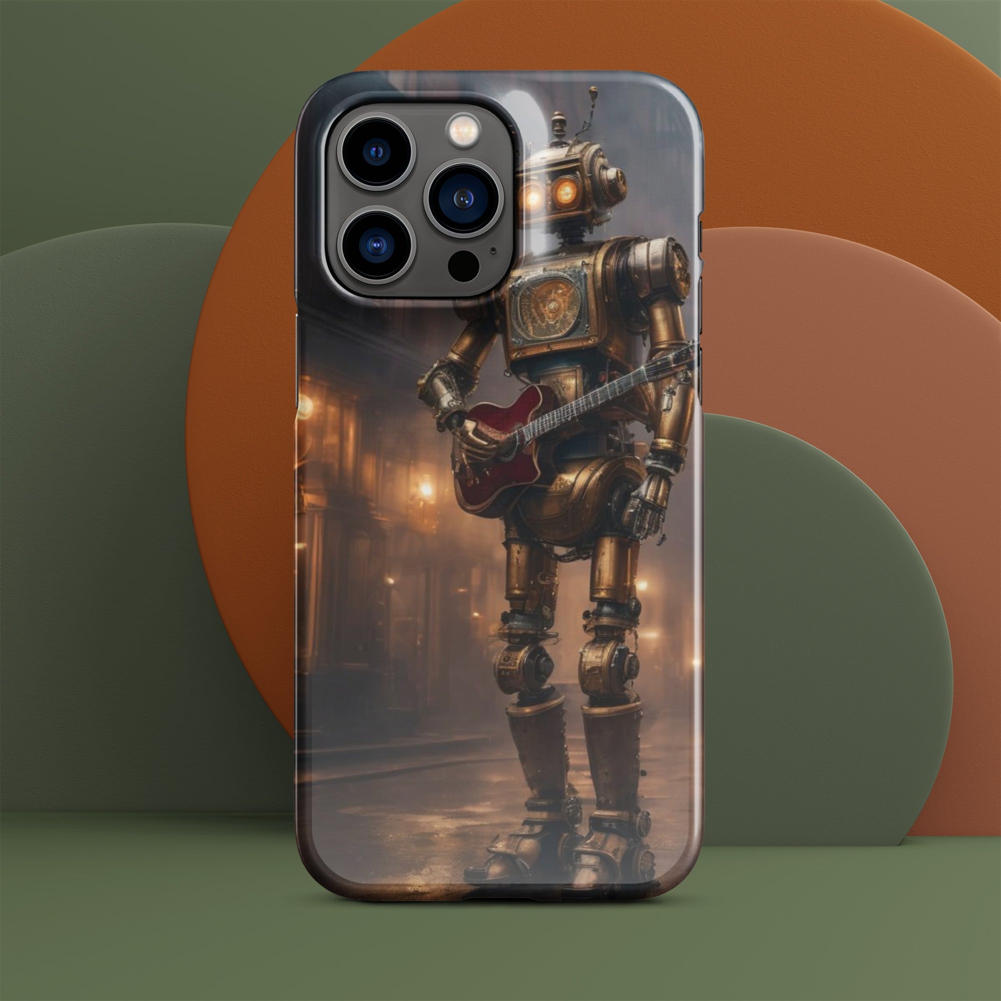 Steampunk Robot With Guitar Snap case for iPhone®