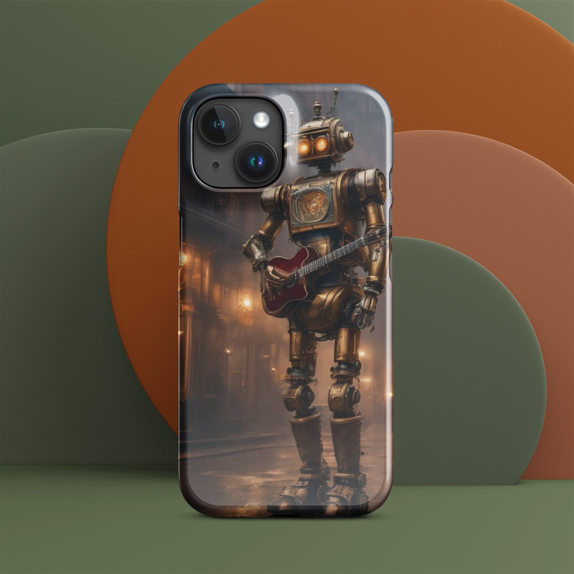 Steampunk Robot With Guitar Snap case for iPhone®