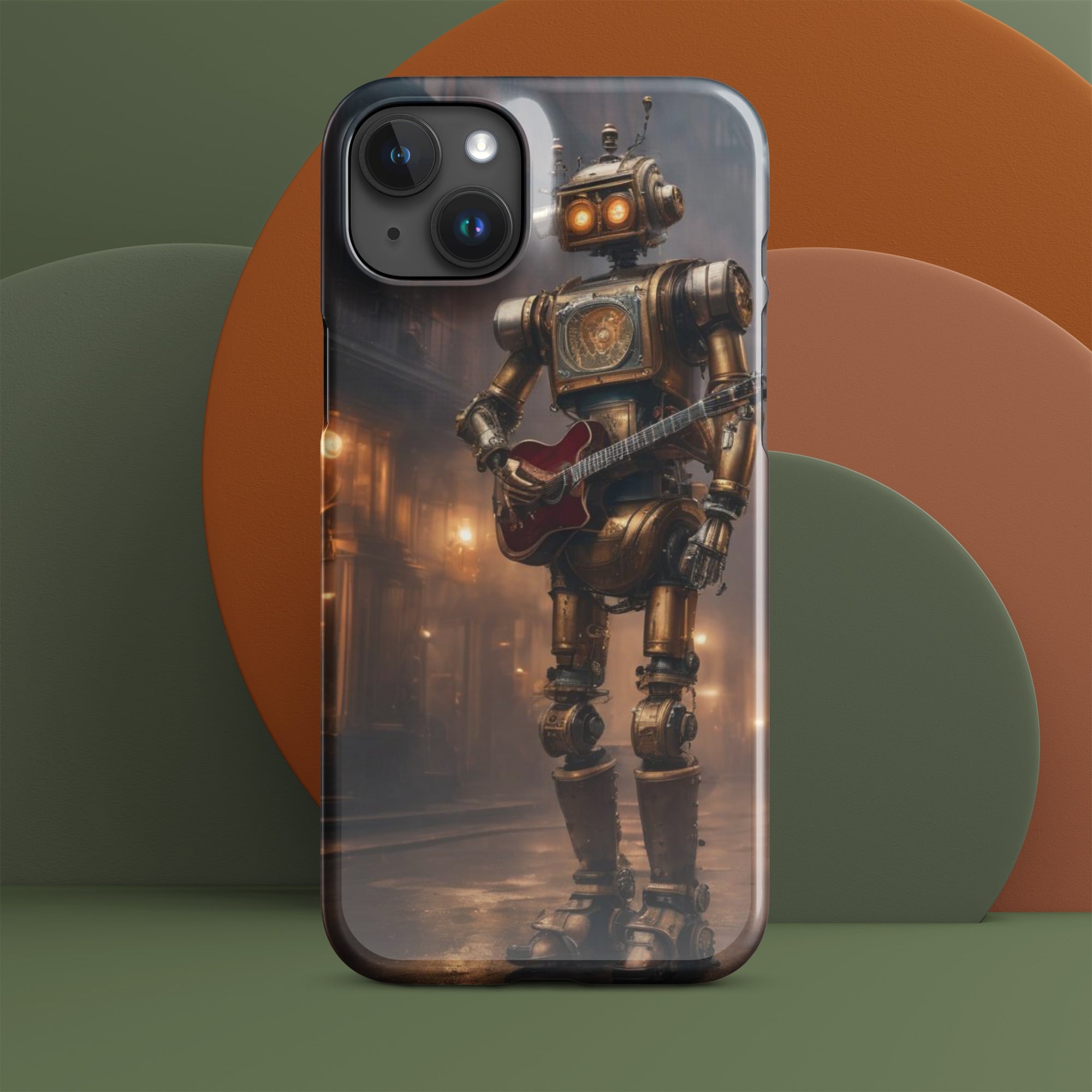 Steampunk Robot With Guitar Snap case for iPhone®