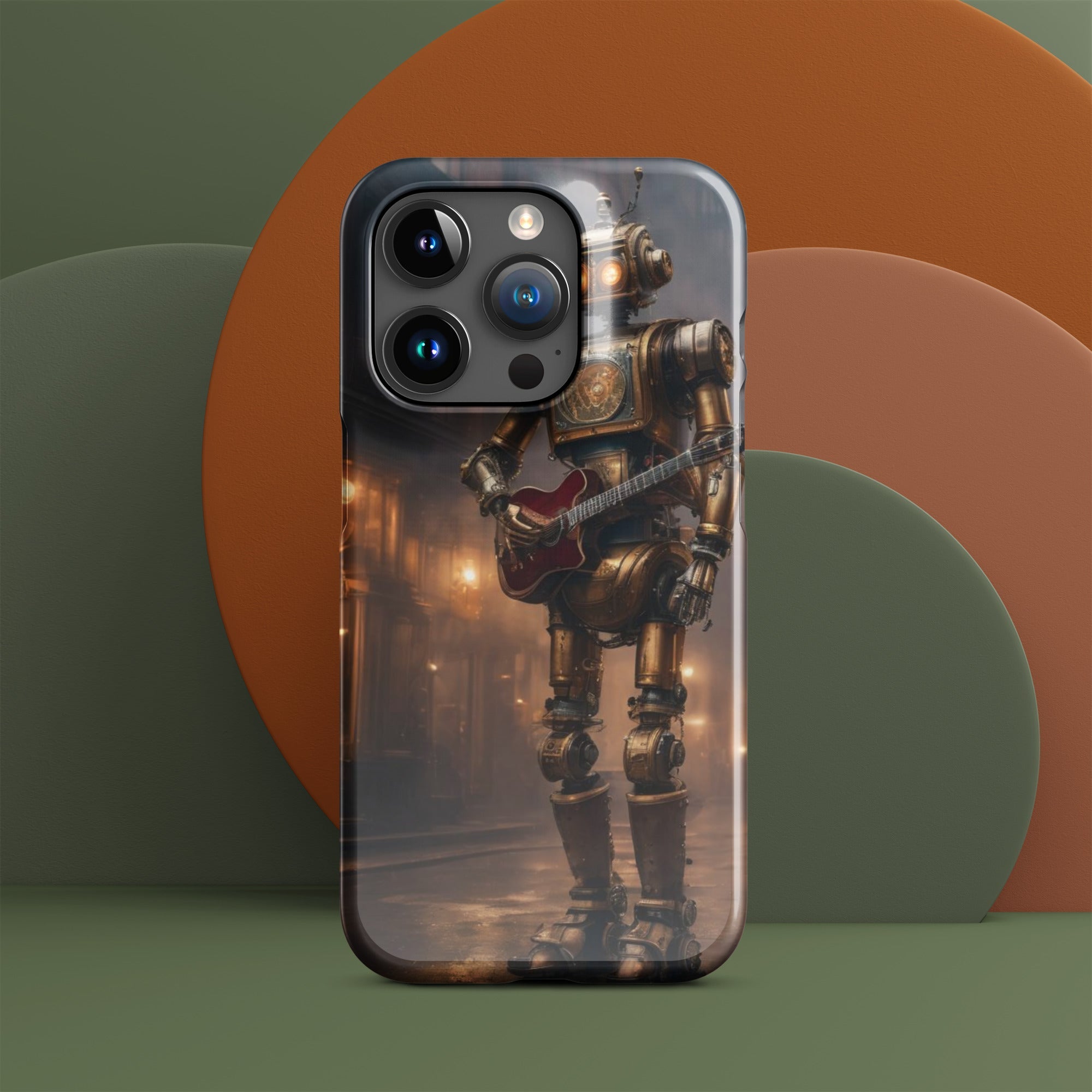 Steampunk Robot With Guitar Snap case for iPhone®