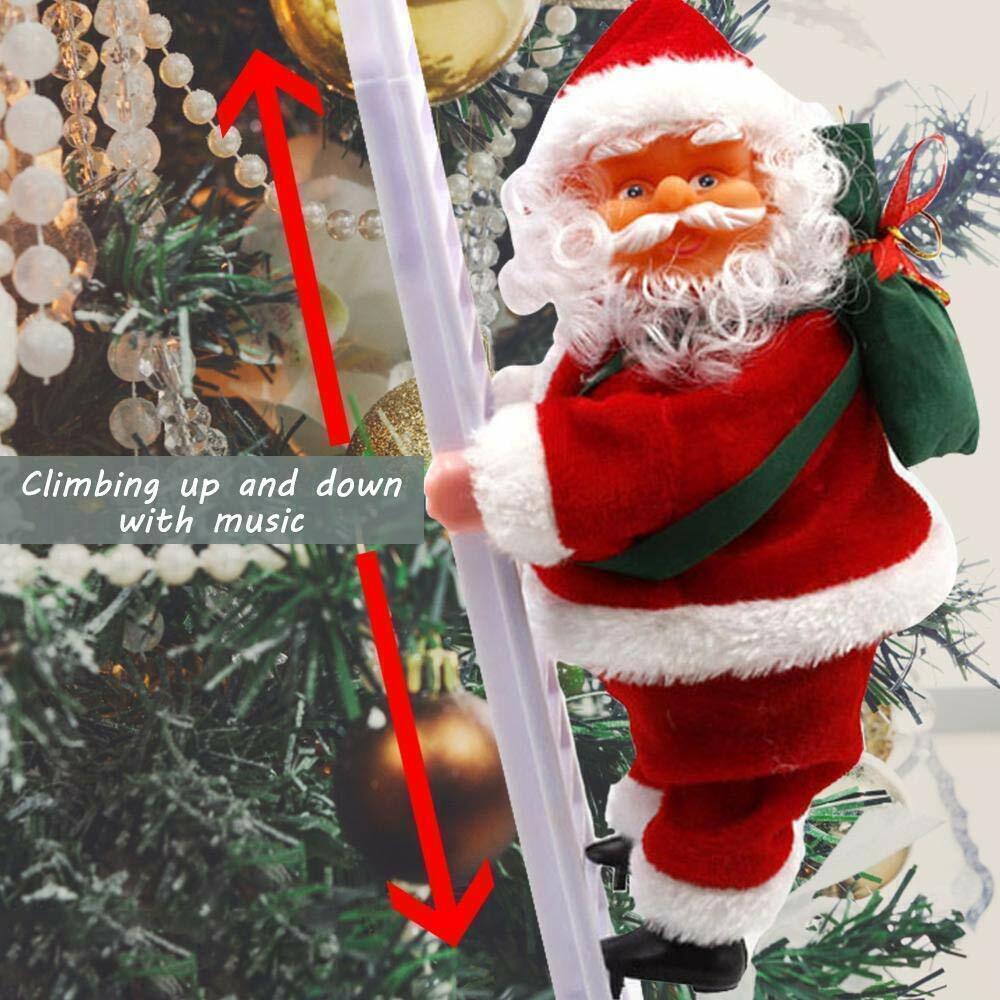 Electric Santa Claus Climbing Ladder Christmas Tree Indoor Outdoor Party Decor