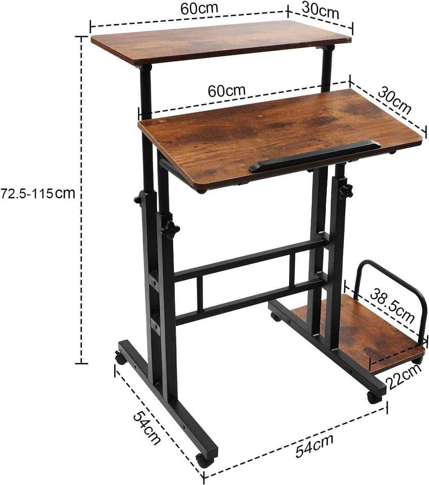 ADJUSTABLE MOVABLE COMPUTER LAPTOP DESK