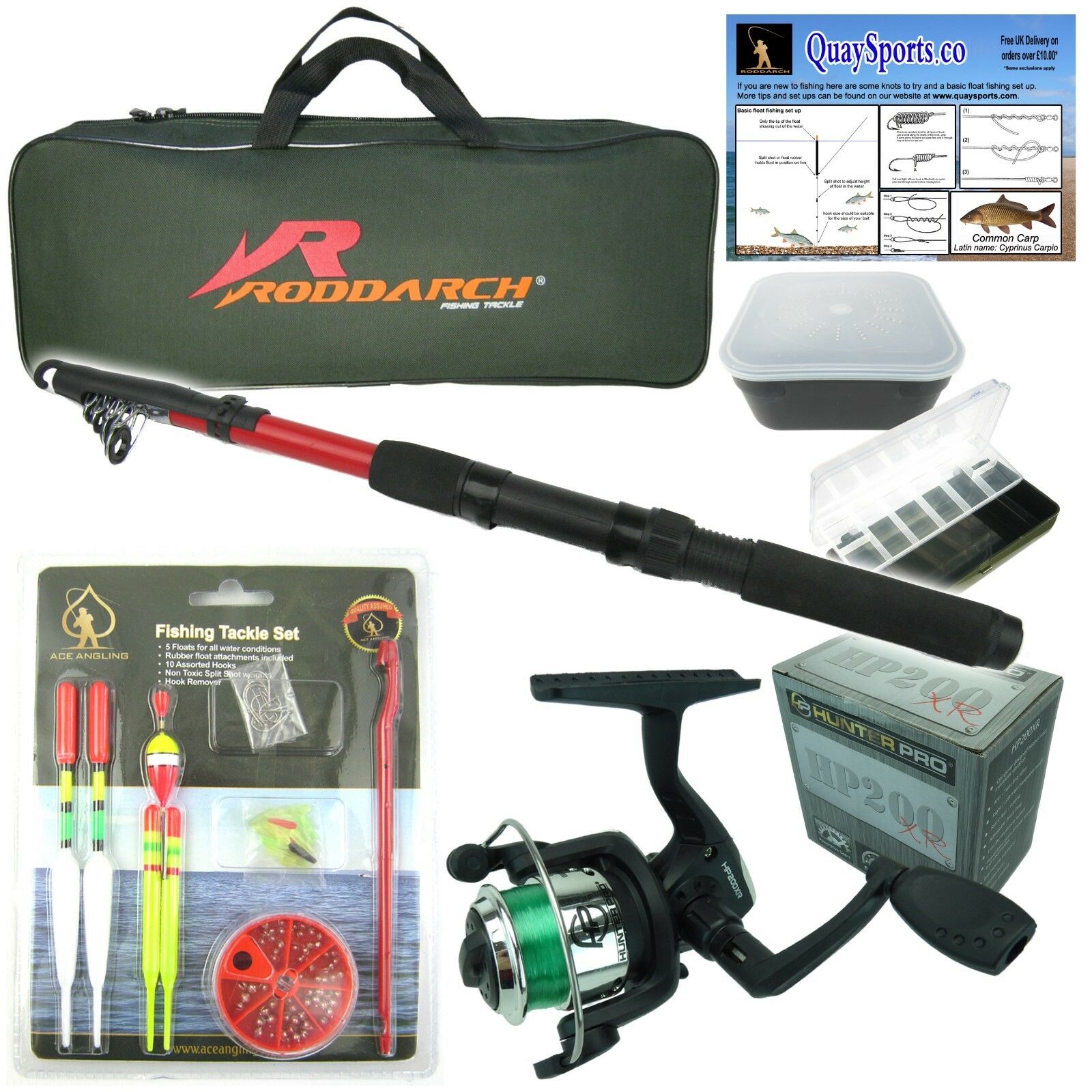 Complete Starter Junior Beginner Kids Fishing Rod & Reel Kit Set Inc. All Tackle