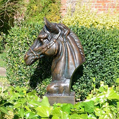 Statues & Sculptures Online Race Horse Head Bronze Metal Garden Ornament