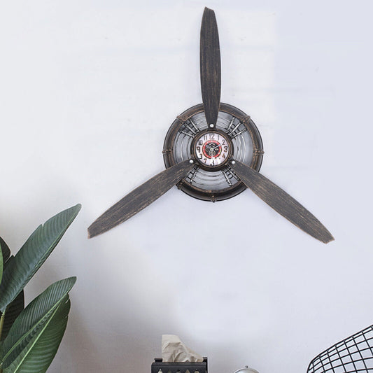 Antique Wall Decor Industrial Ornament Steampunk Aeroplane Propeller Wall Clock