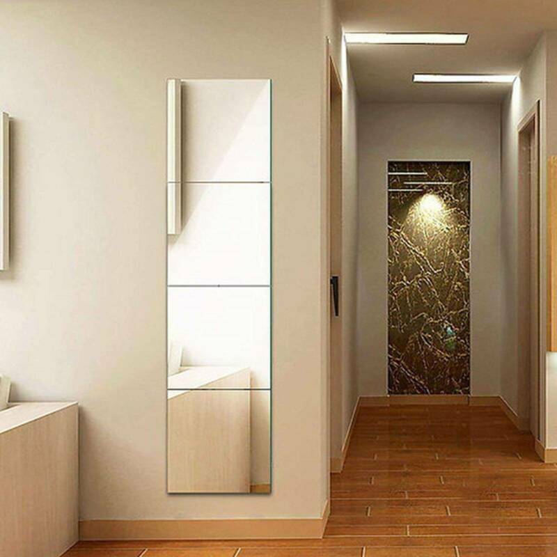 4PCS Mirror Tile Wall Sticker