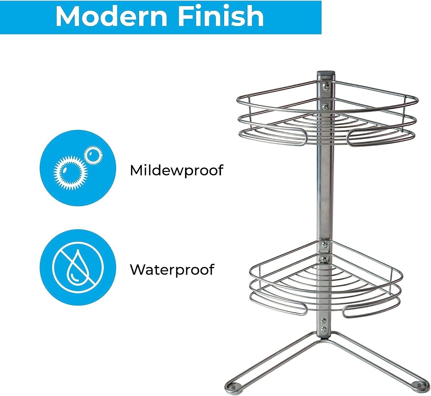 Non Rust Bathroom Corner Shelf Telescopic Storage 2 Layer Shower Caddy Organiser