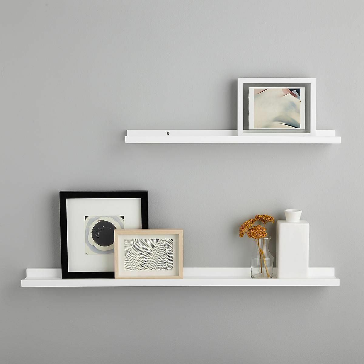 Set of 2 Floating Wall Shelves Picture Ledge Display Rack Book Hanging Shelf