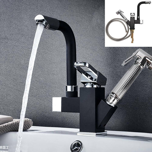 360°Swivel Spout Kitchen Sink Mixer Taps With Pull Out Bidet Spray Head 2 Hose