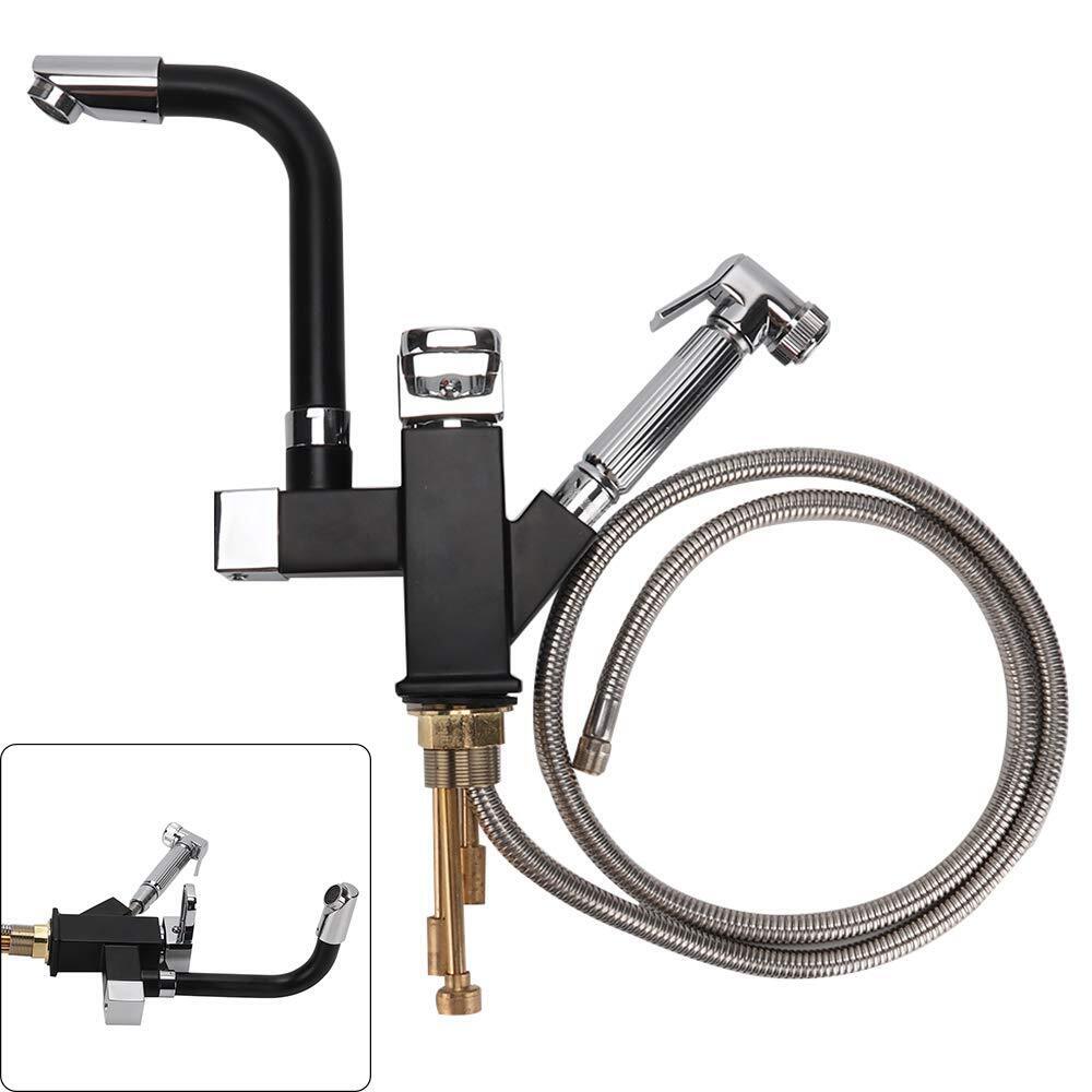 360°Swivel Spout Kitchen Sink Mixer Taps With Pull Out Bidet Spray Head 2 Hose