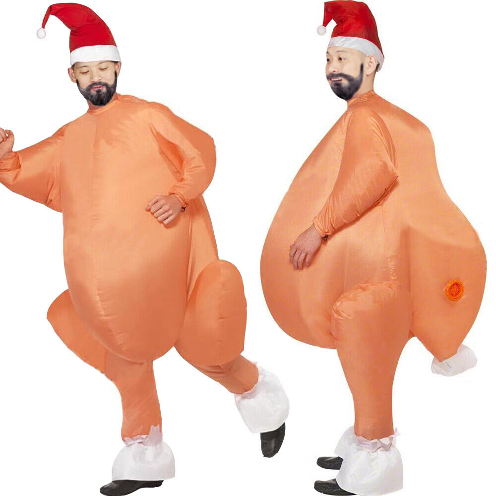 Adults Turkey Outfit Christmas Inflatable Fancy Dress Cosplay Party Costume UK