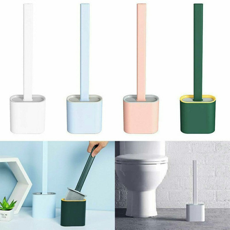 Silicone Toilet Brush with Toilet Brush Holder Creative Cleaning Brush