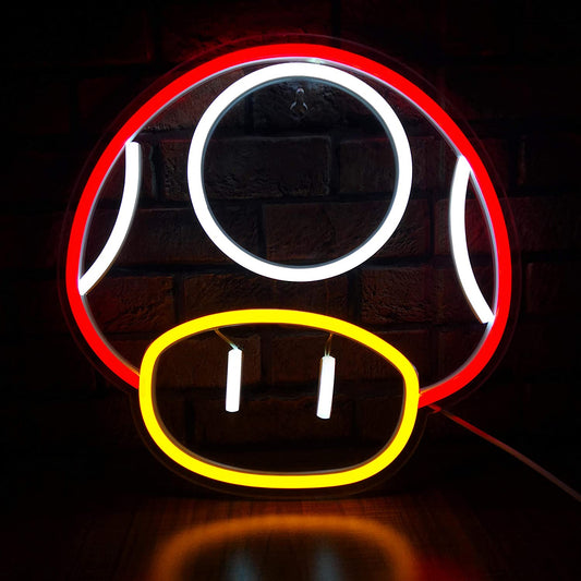 Neon Mushroom Toad Sign