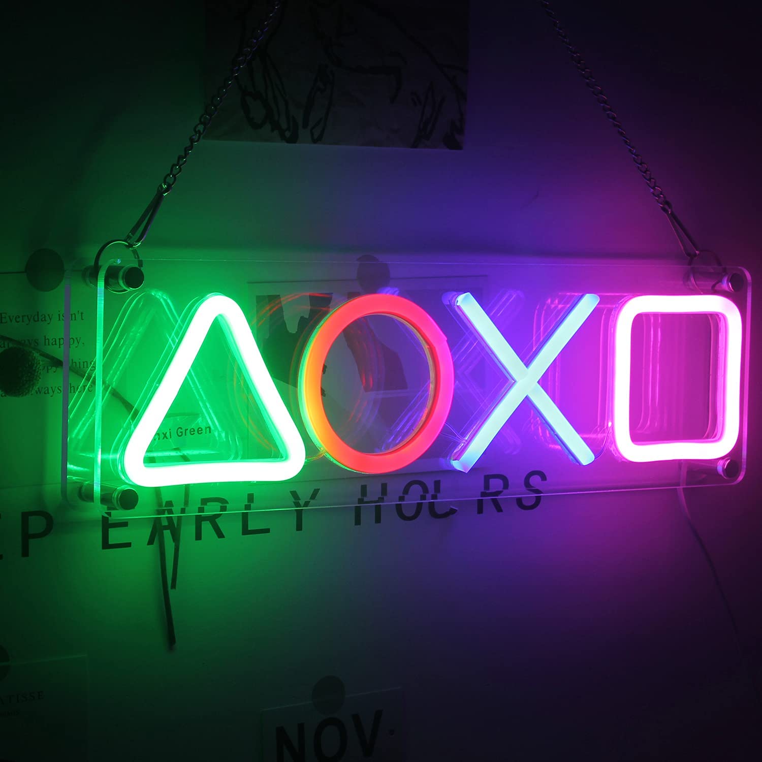 Neon Playstation Wall Display Sign