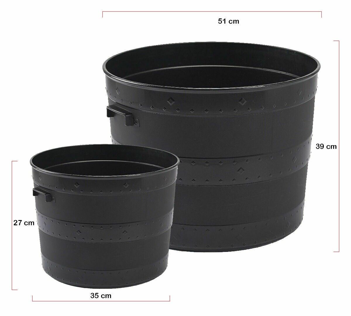 Plastic Plant Planter Barrel Tub Garden Patio Flower Pot Outdoor Indoor Garden