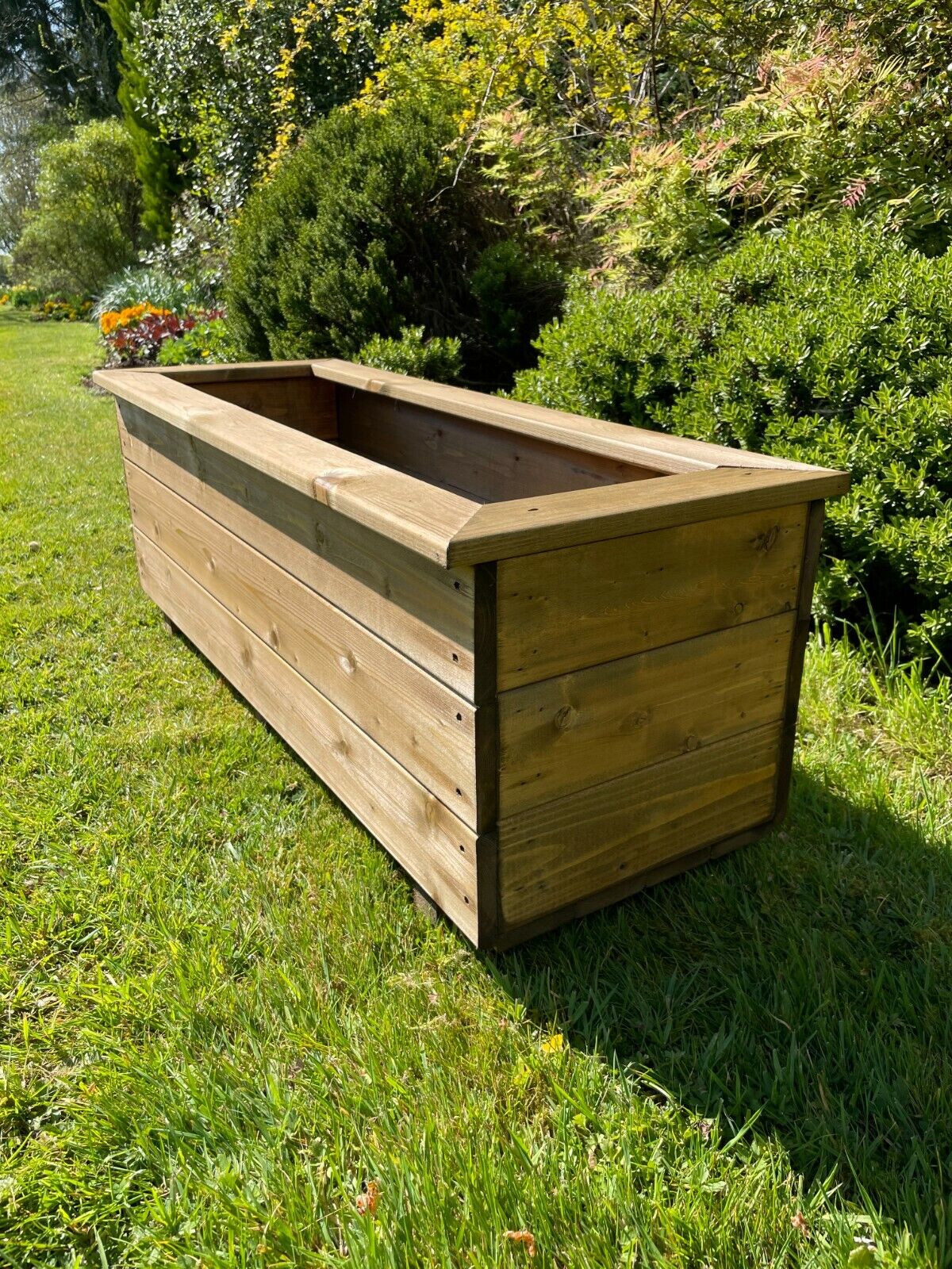 Trough Rectangle Wooden Garden Planter Extra Deep Large Raised Quality Planter