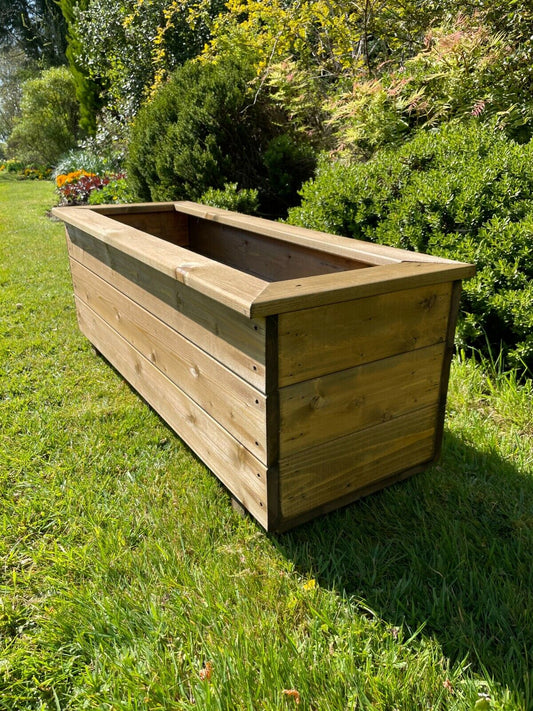 Trough Rectangle Wooden Garden Planter Extra Deep Large Raised Quality Planter