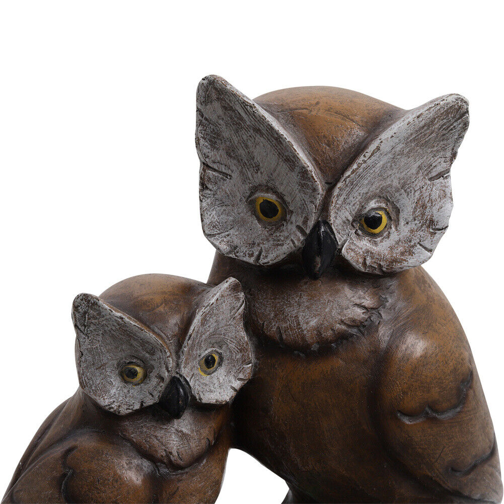 Owl Water Feature Fountain Electric LED Rotating Ball Garden Home Counter Decor