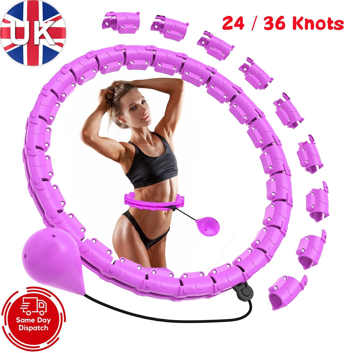 24/36 Knots Weighted Hula Hoop Adult Smart Hoola Thin Waist Fitness Weight Loss