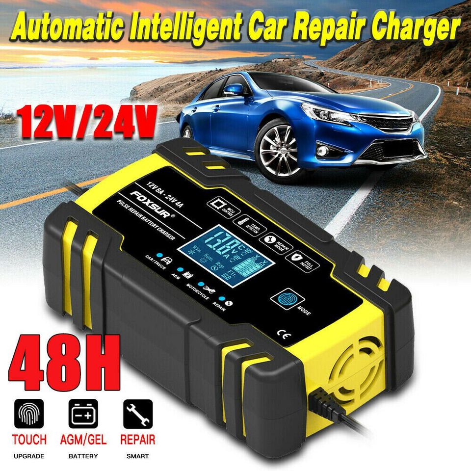 12V 24V Automatic Car Battery Charger Smart Jump Starter Pulse Repair AGM/GEL UK