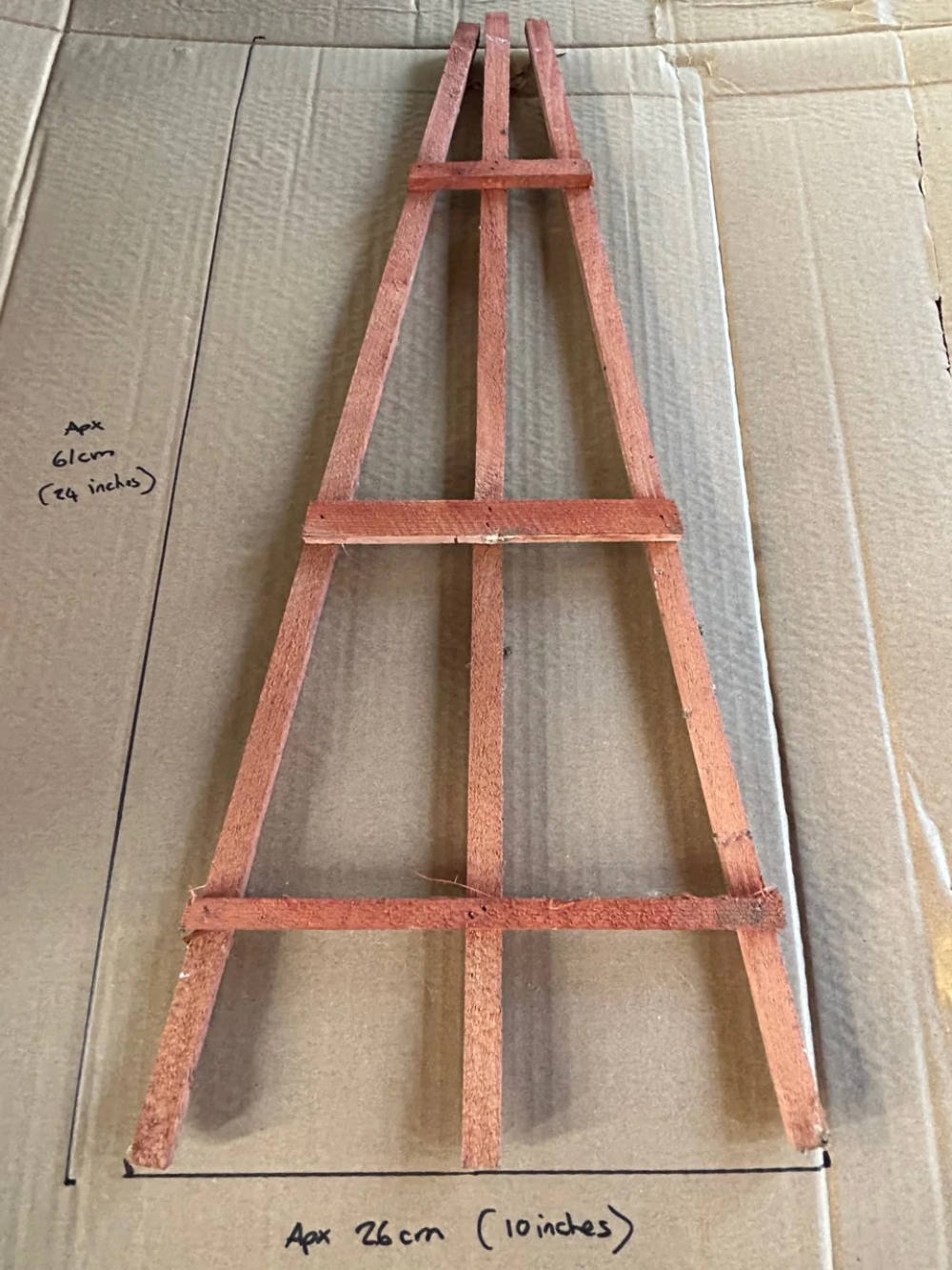 10 Plant Trellis Support Frame - Made of Treated Wood for Pots or Flower Bed