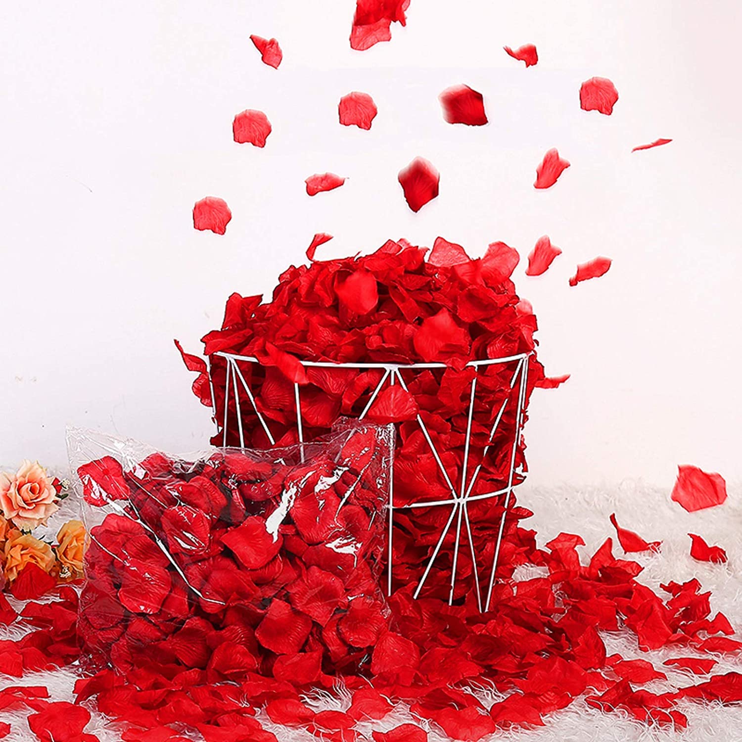 3000PCS Red Rose Petals Fake Flower