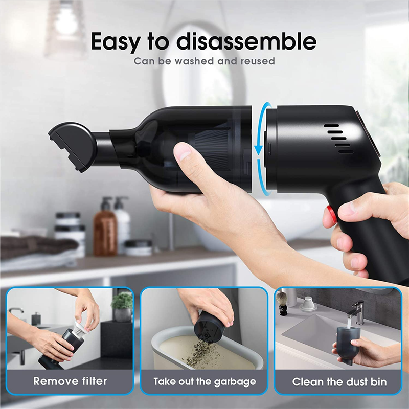 Wireless Vacuum Cleaner Car Handheld Vaccum Mini Power Suction USB Rechargeable