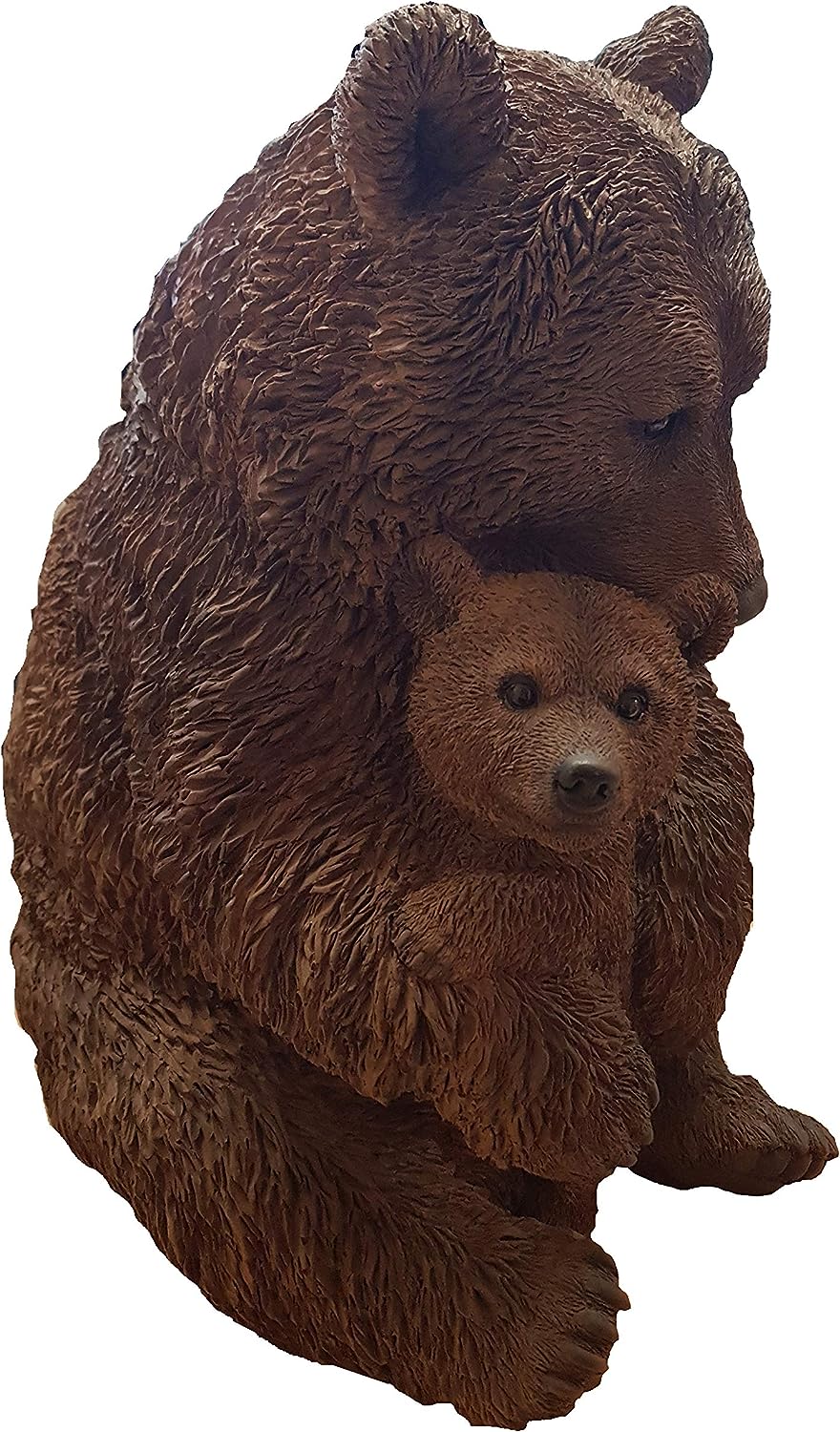 Mother & Baby Brown Bear | Highly Detailed Frost Resistant Resin Home or Garden Decoration