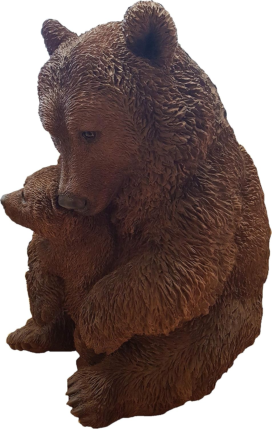 Mother & Baby Brown Bear | Highly Detailed Frost Resistant Resin Home or Garden Decoration