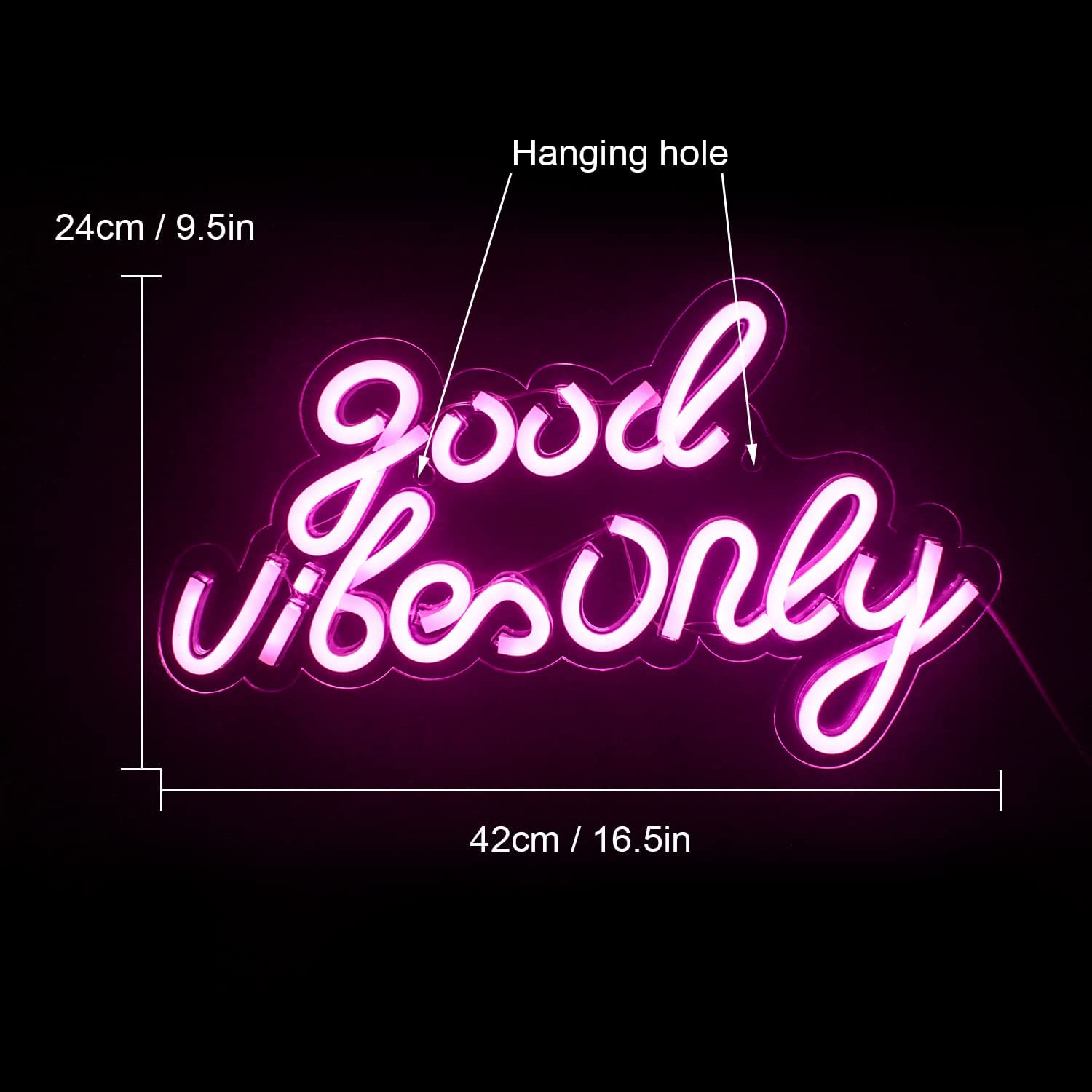 Neon Good Vibes Only Sign