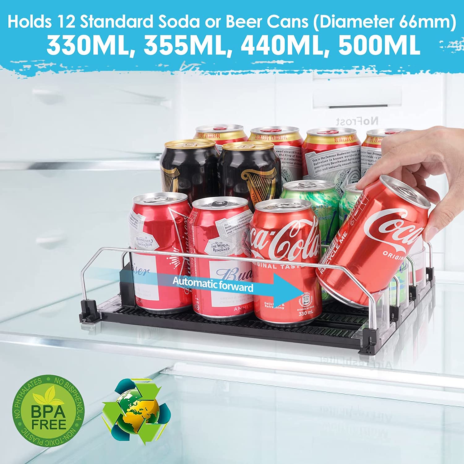 Automatic Can Dispenser for Fridge Kitchen Cupboard Pantry