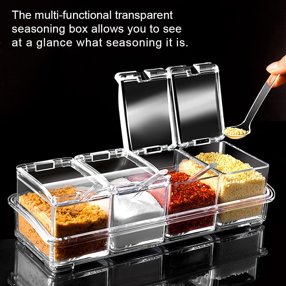 4 Piece Clear Acrylic Seasoning Box