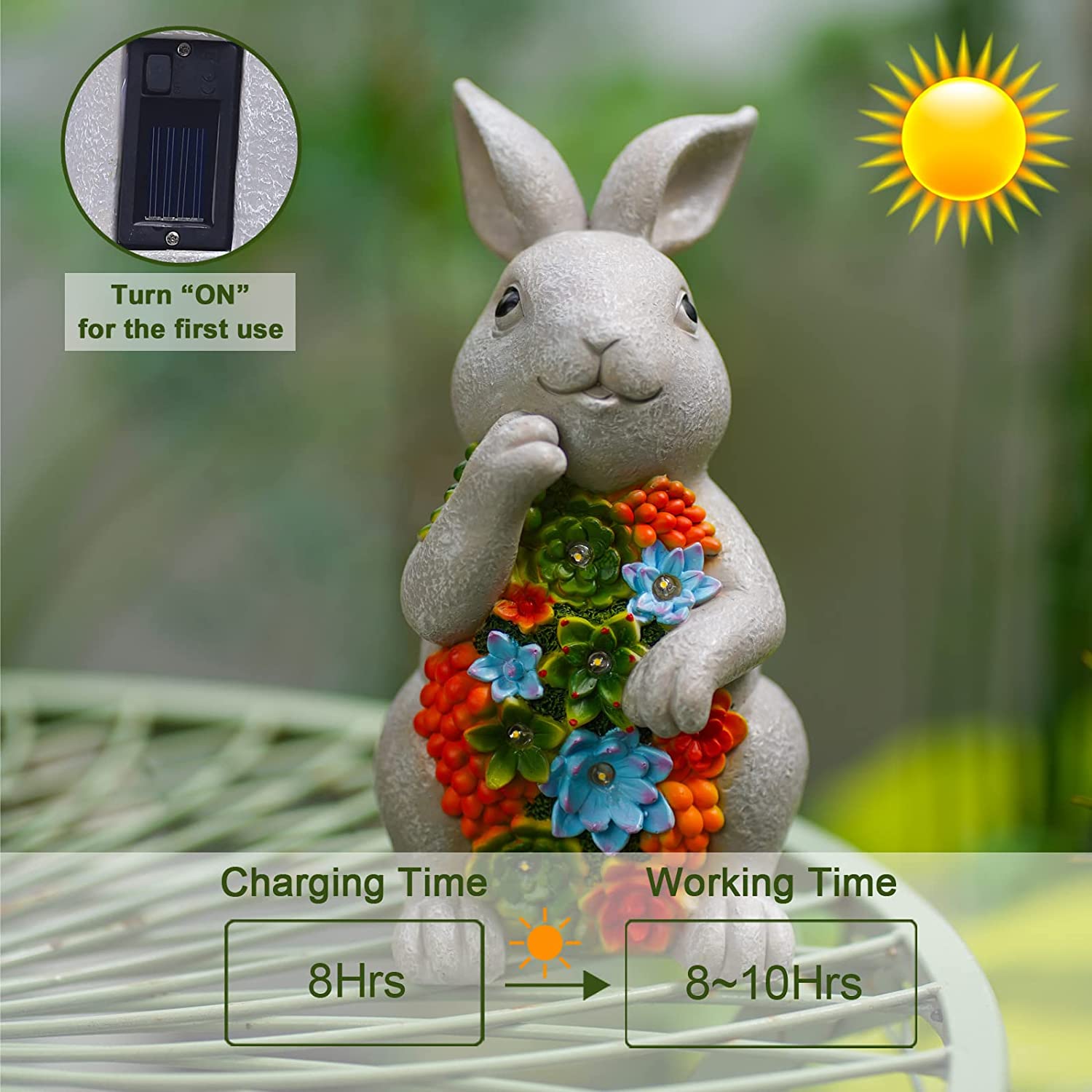 Rabbit Statue Solar Garden Ornaments