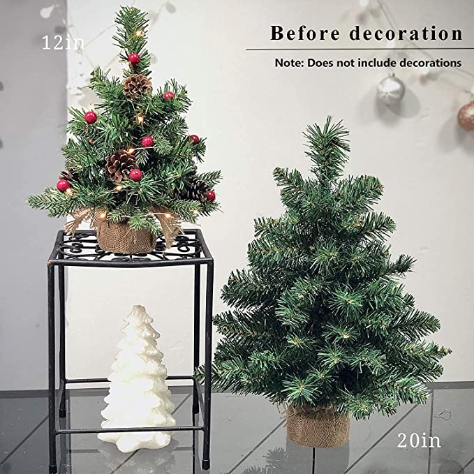 Pre-Lit Artificial Mini Christmas Tree 20 inch