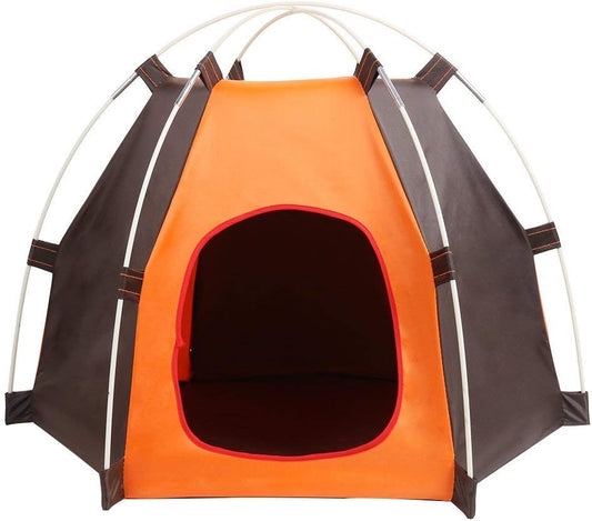 Portable Folding Dog Tent Cat House Bed, Outdoor Waterproof Animals Shelter Wigwam, Summer Beach Sunscreen Rabbit,Travel Camping pet Cage in Car, Door Entrance size 20 * 24 cm