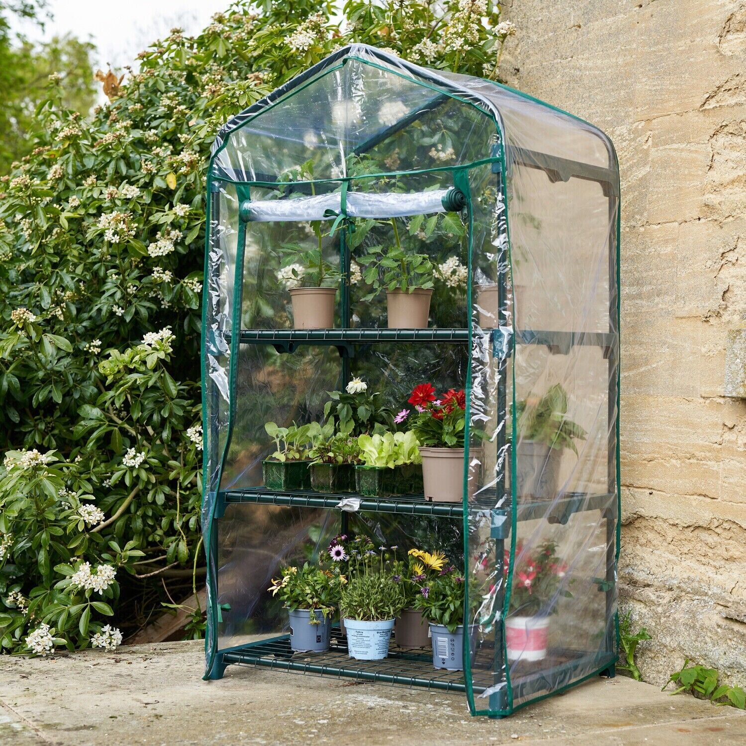 3 Tier Garden Greenhouse Mini Grow House Plant Vegetables PVC Cover Outdoor