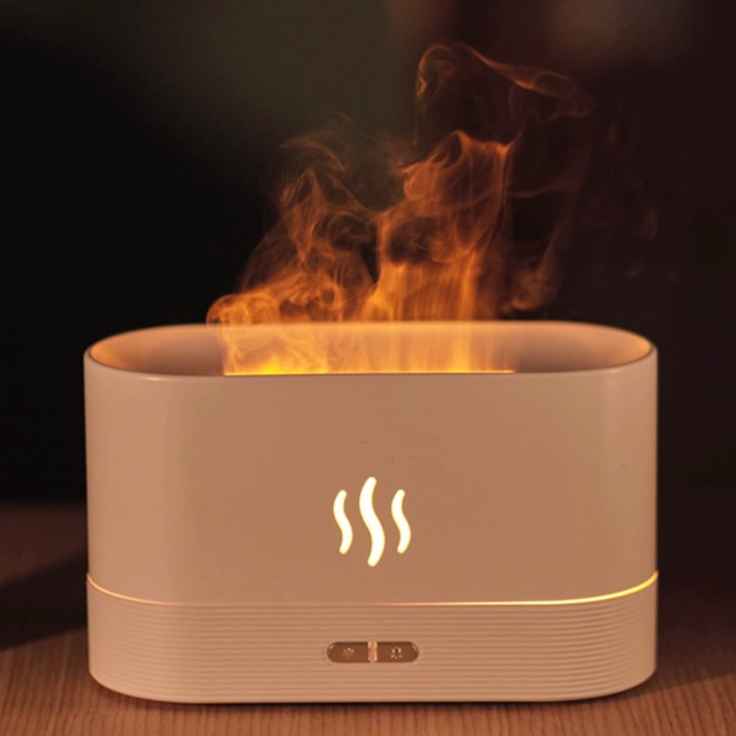 Aromatherapy Diffuser, Flame Effect Humidifier USB White