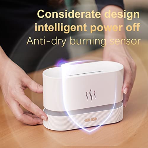 Aromatherapy Diffuser, Flame Effect Humidifier USB White