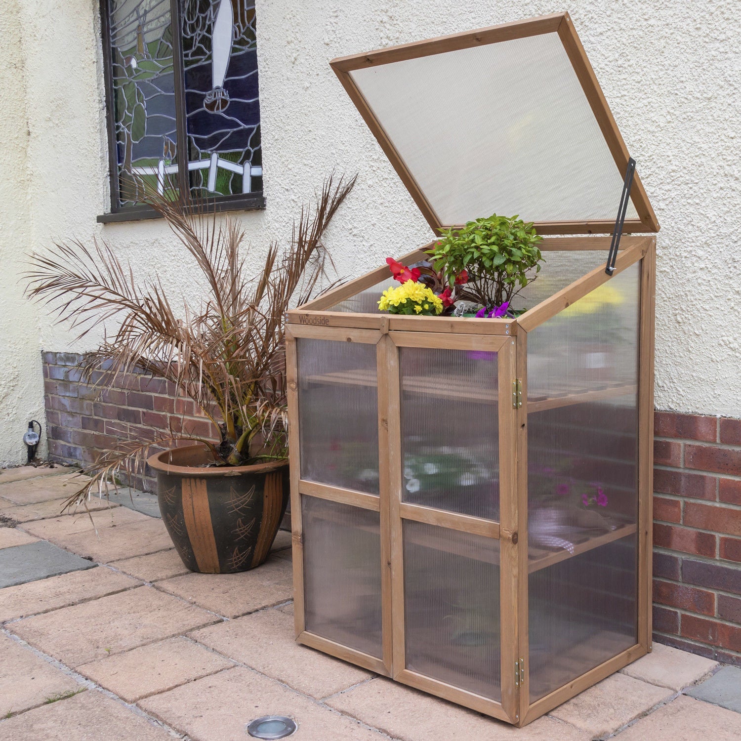 Woodside Outdoor Wooden Plant Flower Vegetable Cold Frame Cupboard Growhouse