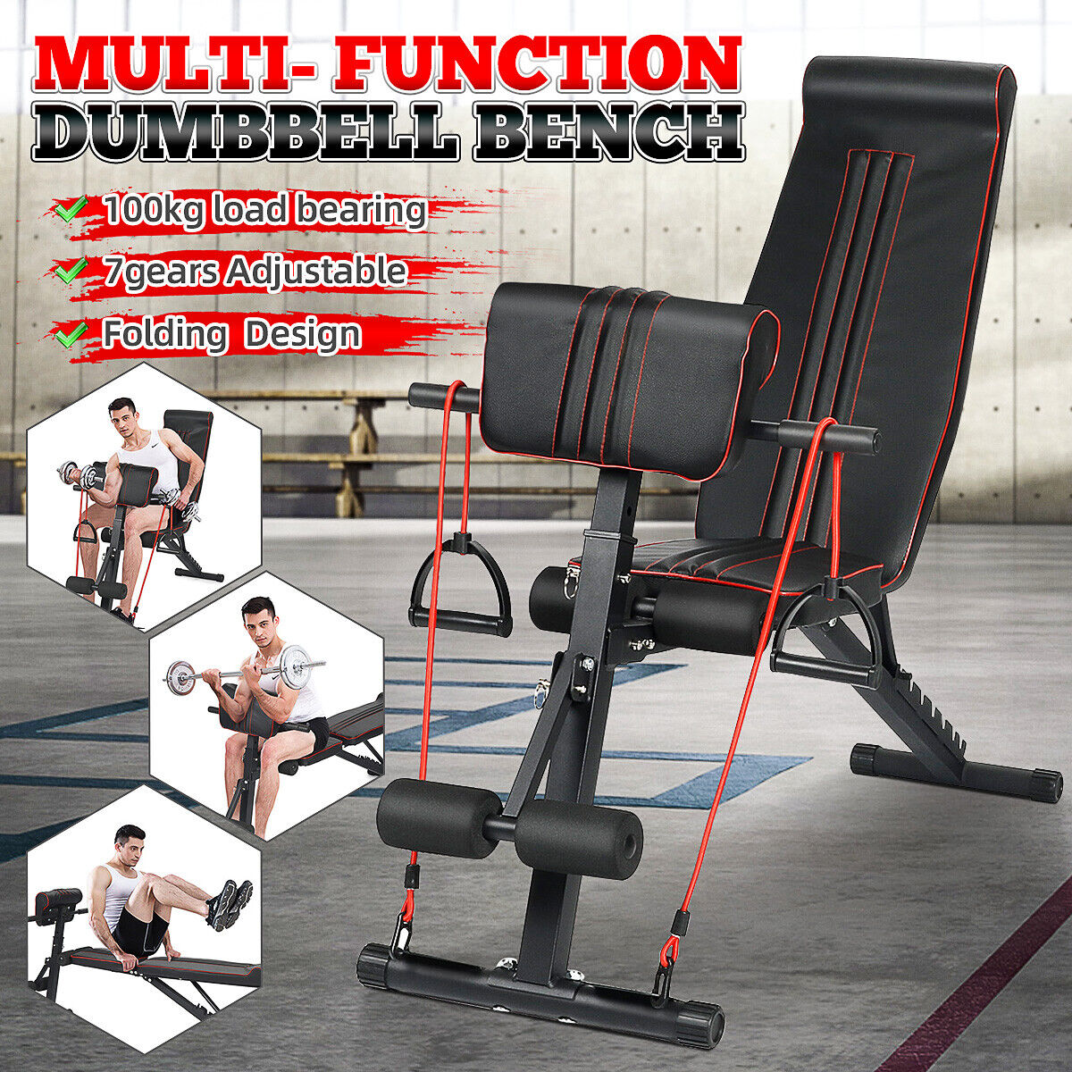 Multi-functional Folding Adjustable Weight Bench Gym Exercise Fitness 200kg Load