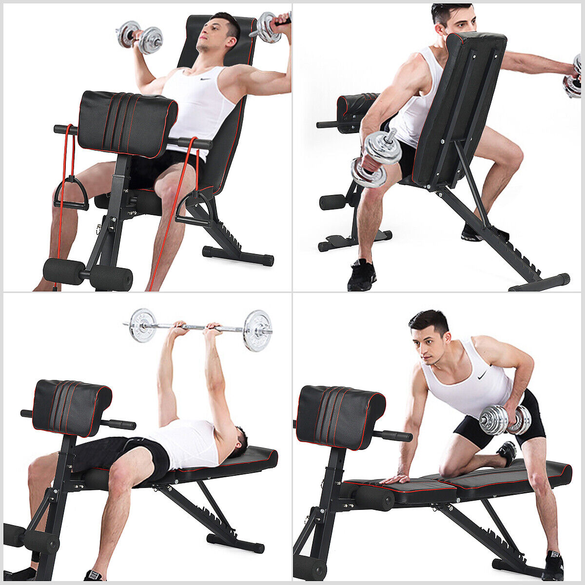 Multi-functional Folding Adjustable Weight Bench Gym Exercise Fitness 200kg Load