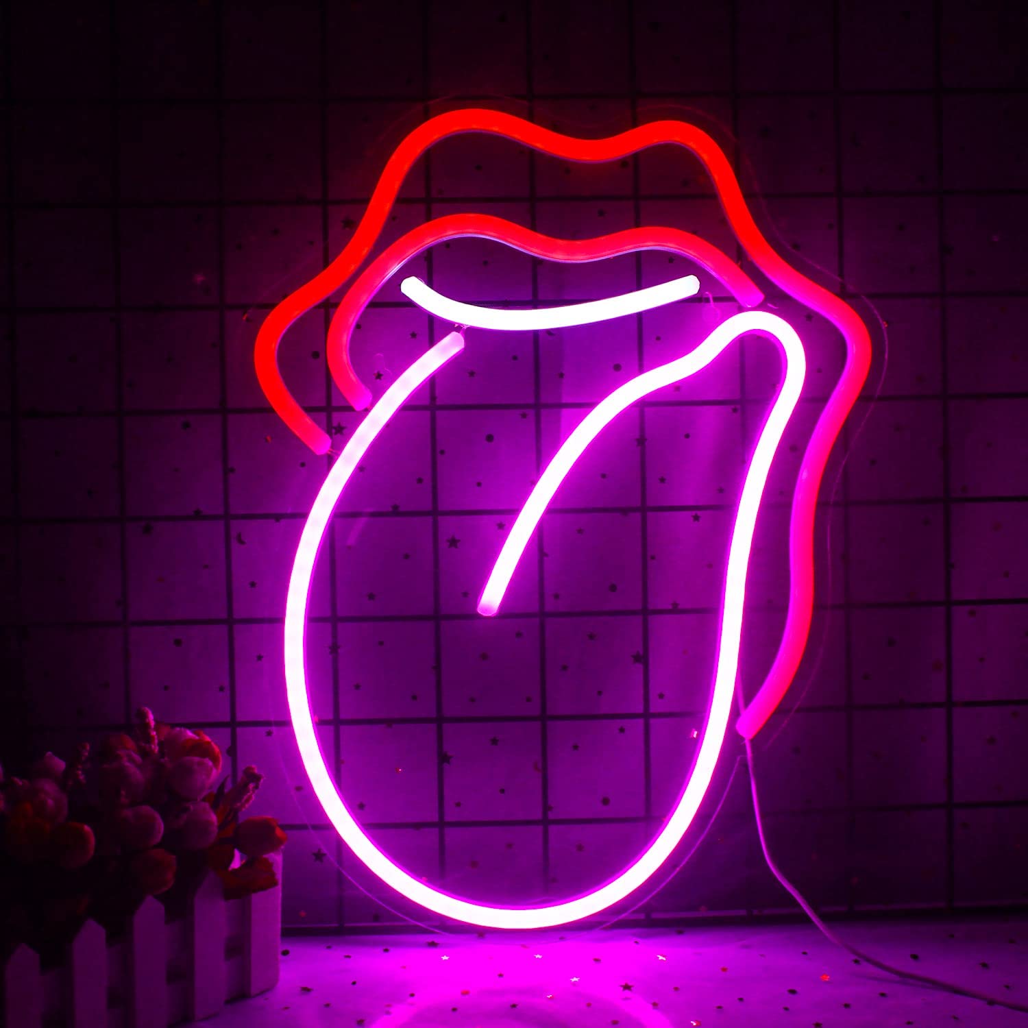 Neon Lip and Tongue Sign