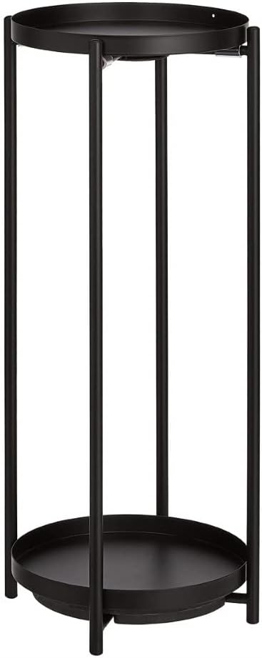 Round Plant Stand made from Coated Steel for Indoor and Outdoor use, Black