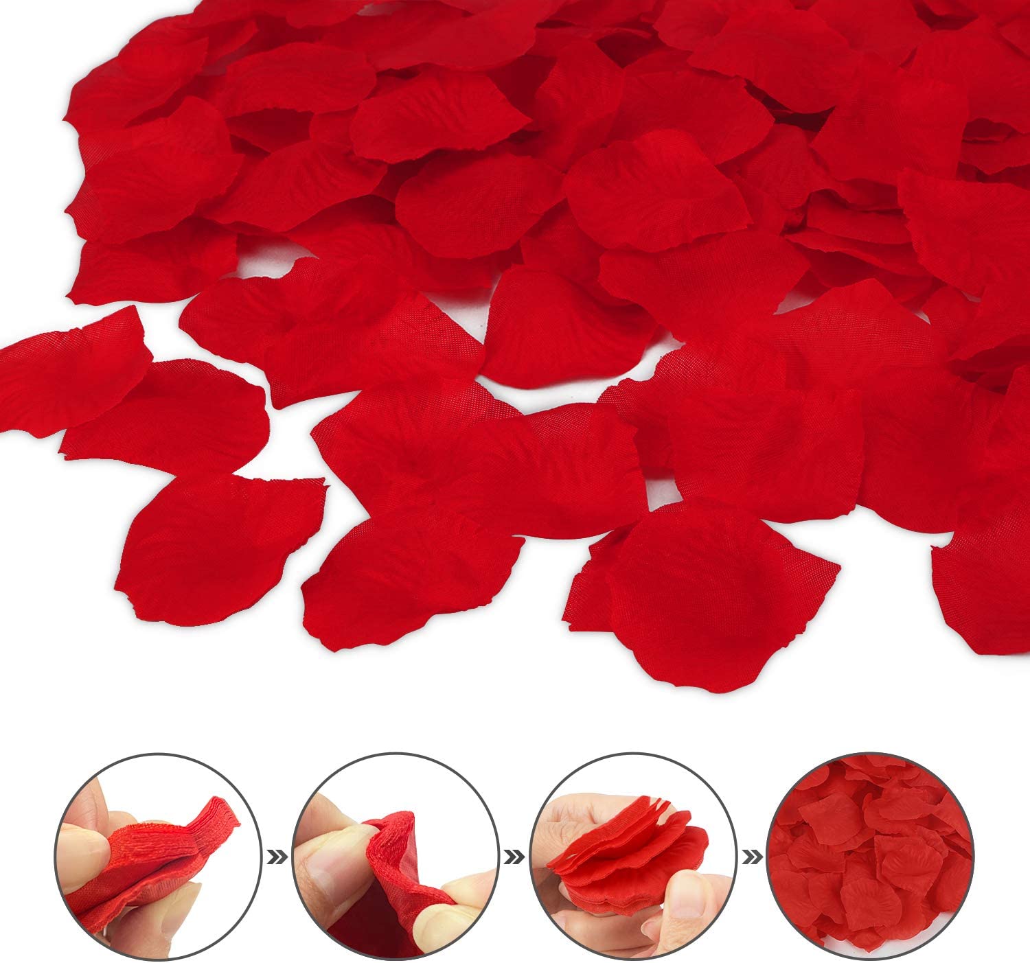 3000PCS Red Rose Petals Fake Flower